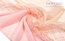 Оригинальный шарф,сшитый из трех совершенно разных тканей-IШИФОН И КРУЖЕВО - Tantino фото 2