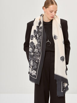Палантин жен. виск+шерсть 90х200 LG33-607-01