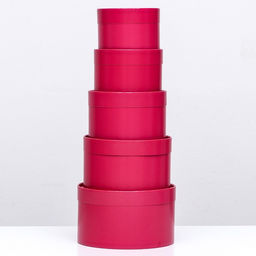 Набор шляпных коробок 5 в 1,Бордовый, 20 х 12,18 х 11,16 х 10,14 х 9,13 х 8,5 см - Simaland фото 2