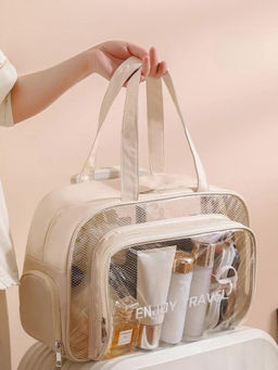 Kristaller Сумка-косметичка унисекс прозрачная с отделением для обуви, бежевый фото 10