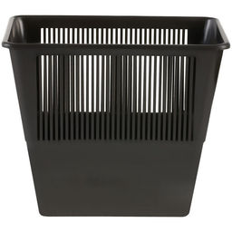 Корзина для бумаг и мусора Стамм, 12 л, пластик, сетчатая, прямоугольная, черная