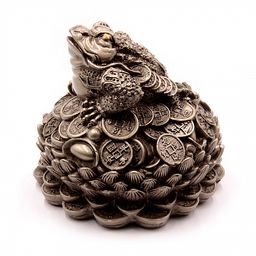 Фигурка Фен Шуй Жаба богатства в лотосе на монетах Процветание и изобилие 12см-12см ХРУПКОЕ