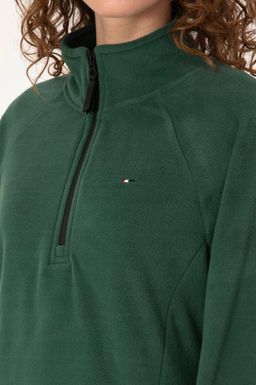 Kad_n Koyu Ye_il Fermuarl_ Dik Yaka Polar Sweatshirt - U.s. polo assn фото 7