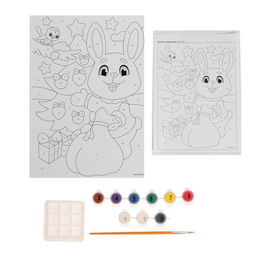 Набор для творчества. Картина по номерам и гравюра-открытка Зверята с подарками - Школа талантов фото 4