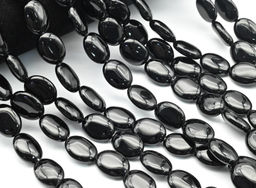 Бусины из агата черного овал 12*16мм, 39см, 25 бусин Радуга камня