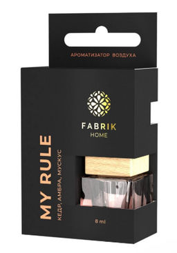 FABRIK Cosm. Ароматизатор воздуха автомобиль,офис,дом My rule кедр,амбра,мускус до 30дней 8мл