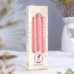 Набор свечей античных, 2.3×24.5 см, 5 ч, 55 г, 4 шт., светло-розовая