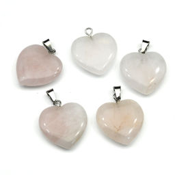 Кулон в виде сердца 20*20мм из розового кварца