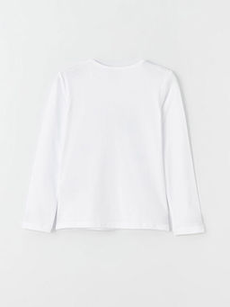 Bisiklet Yaka Bask?l? Uzun Kollu K?z ?ocuk Ti??rt - Waikiki фото 2