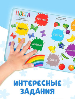 Книга картонная с окошками «Цвета и формы» 10 стр.