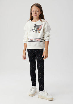 Renkli Puantiyeli Siyah Tayt