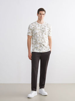 Bisiklet Yaka ?i?ekli Erkek Ti??rt