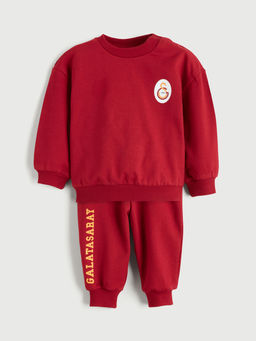 Bisiklet Yaka Galatasaray Bask?l? Erkek Bebek Sweatshirt ve E?ofman Alt 2li Tak?m