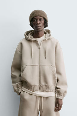 NEOPRENE-EFFECT HOODIE WITH ZIP - Zara фото 2