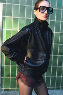 Cazadora oversize de piel - H&m фото 6