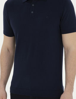 Lacivert Slim Fit D__meli Polo Yaka Triko Ti__rt - Pierre cardin фото 6