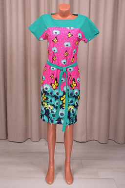 Платье трикотажное с поясом (210-22) - Плиона фото 2