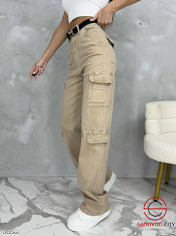 Джинсы джоггеры с высокой посадкой