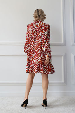 Платье-рубашка с длинным рукавом и оборкой - Looklikecat фото 4