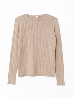 Bisiklet Yaka Basic Uzun Kollu K?z ?ocuk Triko Kazak