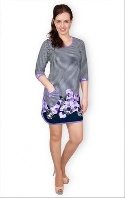 Туника интерлок - пенье купон, сирень (221-1)