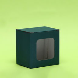 Цена за 10 шт. Коробка под кружку, с окном, изумрудная 12 х 9,5 х 12 см - Simaland фото 4