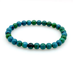 Хризоколла зелено-синяя (имитация) 8мм, браслет Классика длина 16см