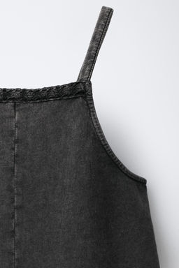 MONO CORTO EFECTO LAVADO PUNTILLA / Gris antracita - Zara фото 6