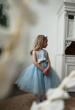 А21-3 платье для девочки Мелани голубой - Etoelf фото 4