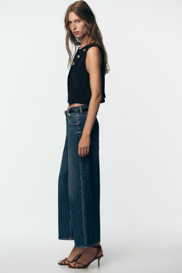 Z1975 HIGH-WAIST BELTED CULOTTES JEANS - Zara фото 6