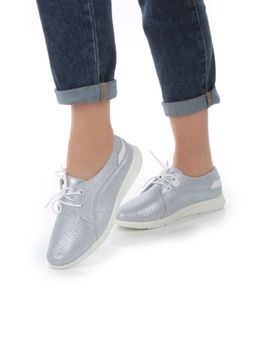 05-DF99-21P LT. BLUE Полуботинки женские спортивные (натуральная кожа) - Фабричный китай фото 2