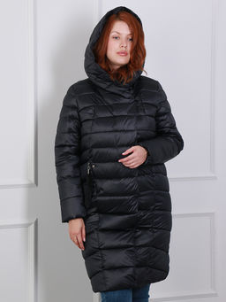 Пальто с капюшоном и меховым брелком - Almond фото 10