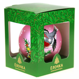 Елочная игрушка шар стеклянная Визит д7,5см, ручная художественная роспись, цвета микс, подарочная упаковка (Россия) - Домашняя Мода фото 6