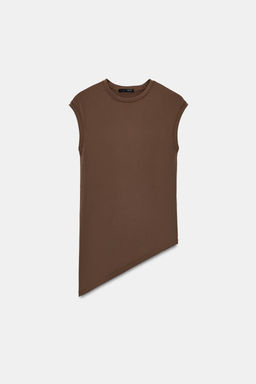 ASYMMETRIC SLEEVELESS T-SHIRT - Zara фото 5