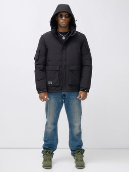 Куртка спортивная мужская зимняя с капюшоном черного цвета 2333Ch - Wonderrman фото 6