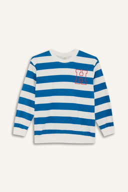 Bisiklet Yaka _izgili Sweatshirt Erkek _ocuk - Defacto фото 7