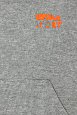 U. S. Polo Assn / Детский серый меланжевый свитшот с капюшоном - U.s. polo assn фото 6