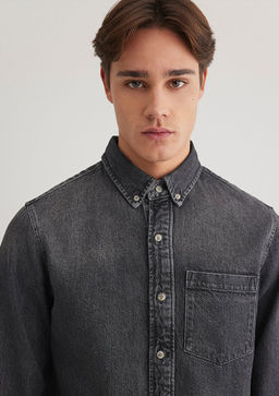 Jayden Classic Denim Antrasit Jean Gomlek - Mavi фото 6