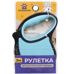 Поводок-рулетка "Верный друг" 3м до 10кг цвет голубой