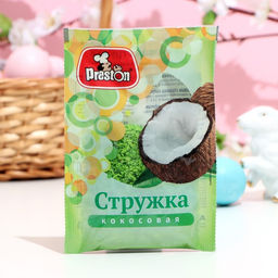 Цена за 2 шт. Кокосовая стружка зеленая Preston, 40 г