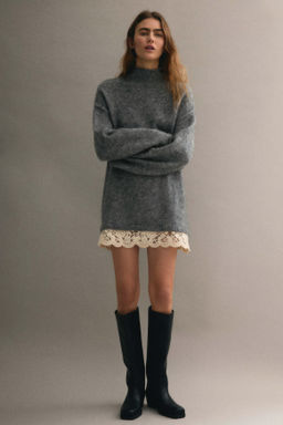 Jersey de mezcla de mohair con ribete de encaje - H&m фото 3