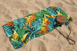 Полотенце вафельное банное "Тропики" р.75*150