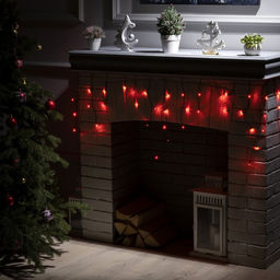 Гирлянда «Бахрома» 1.8×0.5 м, IP20, тёмная нить, 48 LED, свечение красное, 8 режимов, 220 В