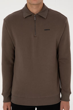 Erkek Regular Fit Yar_m Fermuarl_ Vizon Basic Sweatshirt - U.s. polo assn фото 6