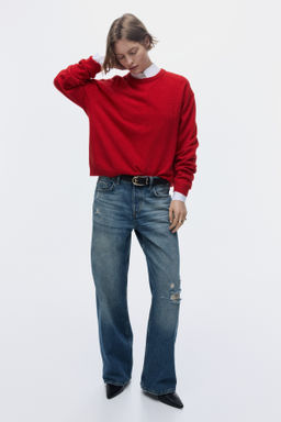 Wide Leg Regular Waist Jeans - H&m фото 5