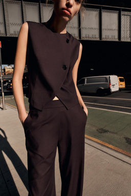 ZW COLLECTION BUTTONED WAISTCOAT TOP