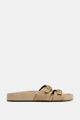 SPLIT SUEDE BUCKLE SANDALS - Zara фото 11