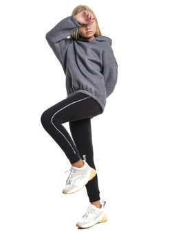 Худи one size с начесом удлиненное с капюшоном спортивное UD 8015 салатовый - Mini maxi фото 12