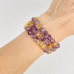 Бусины для украшений из лавандового Аметиста и Цитрина (50 бусин) 37 см