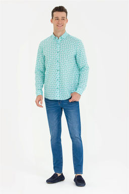 U. S. Polo Assn Мужская мятная рубашка с длинным рукавом - U.s. polo assn фото 9